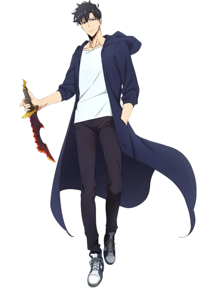 Solo Leveling protagonist Sung Jin-Woo anime character art