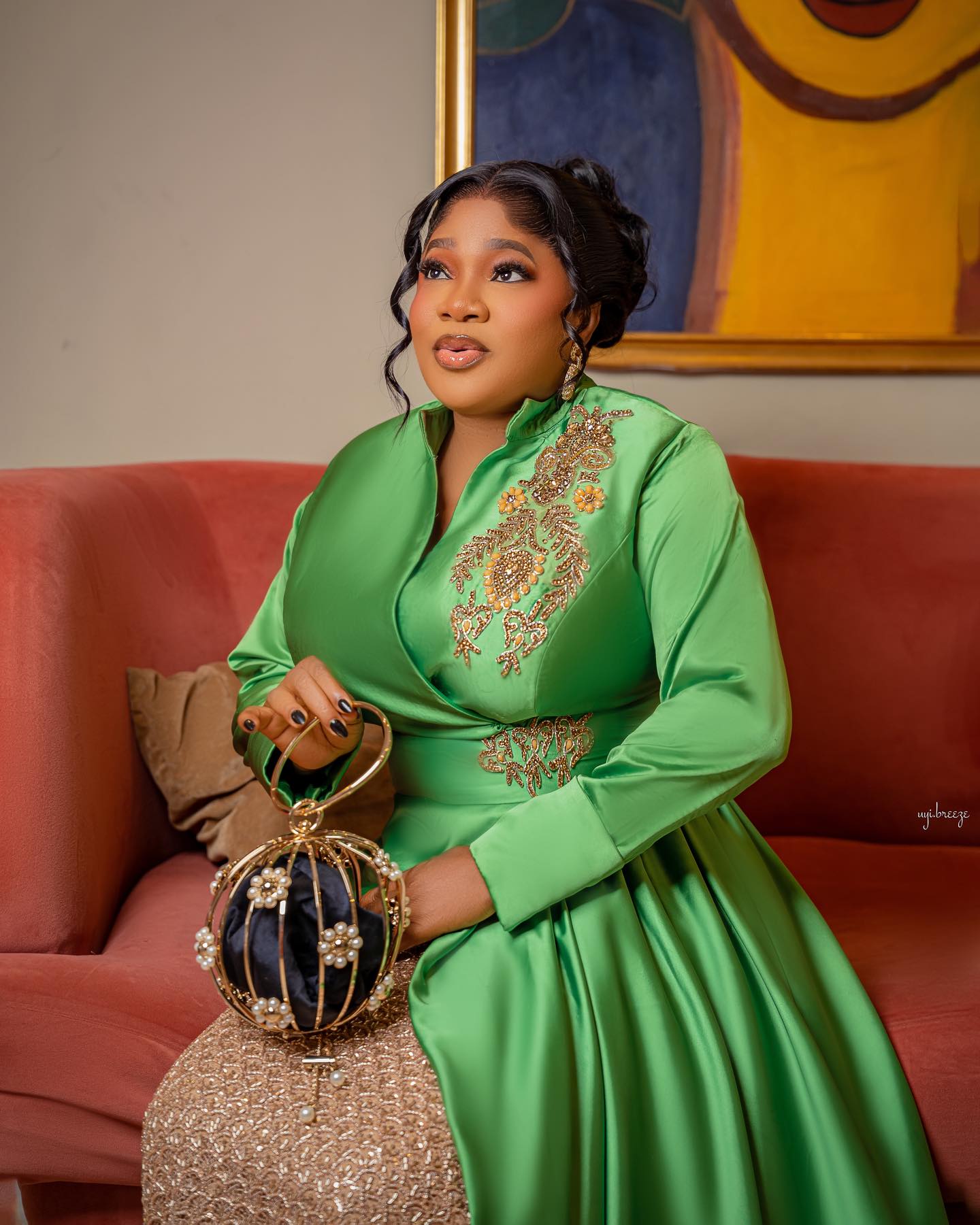 Toyin Abraham Apple Green and - Why Apple Green and Gold Work Together